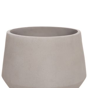 Flowerpot Quan HM4680.03M fiber cement in gray -- teak base Φ35X50HCM