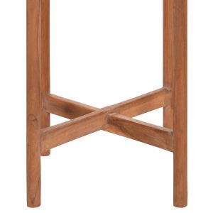 Flower pot Rentil HM4684.02L fiber cement in white color - teak base Φ27X66HCM