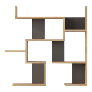 Стенен рафт Maze дъб с антрацитен цвят 93.3x14.5x90см