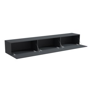 Стенен ТВ шкаф с LED Rival антрацит 210x35x30см