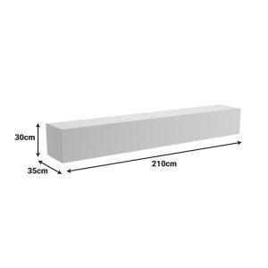 Стенен ТВ шкаф с LED Rival антрацит 210x35x30см