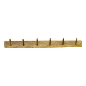 Стенна закачалка Hokkie от масивна акациева дървесина в естествен нюанс 60x11x10см