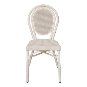 Nacia stackable chair, aluminium-textile, white, 45x59x85cm