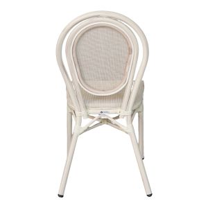 Nacia stackable chair, aluminium-textile, white, 45x59x85cm