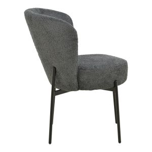 Chair Houlian atracite fabric-black metal leg 46x66x89cm
