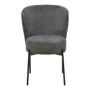 Chair Houlian atracite fabric-black metal leg 46x66x89cm