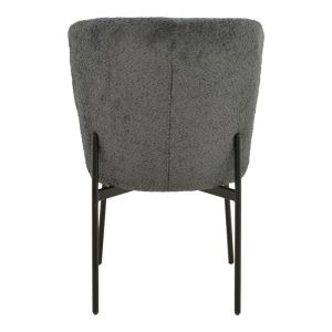 Chair Houlian atracite fabric-black metal leg 46x66x89cm