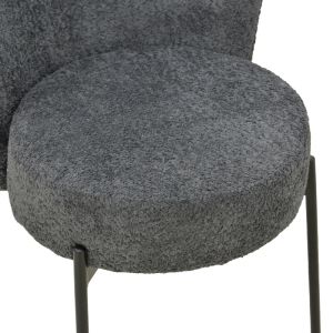 Chair Houlian atracite fabric-black metal leg 46x66x89cm