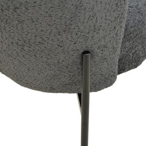 Chair Houlian atracite fabric-black metal leg 46x66x89cm