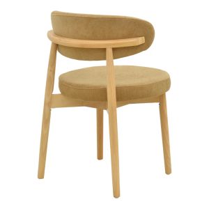 Luben chair, brown fabric - rubber wood in natural shade 53x54x79cm