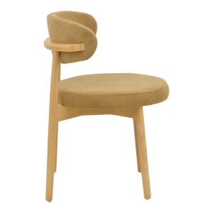Luben chair, brown fabric - rubber wood in natural shade 53x54x79cm