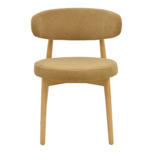 Luben chair, brown fabric - rubber wood in natural shade 53x54x79cm