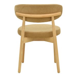 Luben chair, brown fabric - rubber wood in natural shade 53x54x79cm