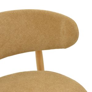 Luben chair, brown fabric - rubber wood in natural shade 53x54x79cm