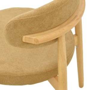 Luben chair, brown fabric - rubber wood in natural shade 53x54x79cm