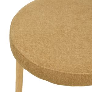 Luben chair, brown fabric - rubber wood in natural shade 53x54x79cm