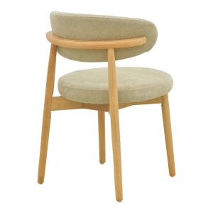 Luben chair, gray fabric - rubber wood in natural shade 53x54x79cm