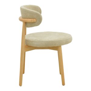 Luben chair, gray fabric - rubber wood in natural shade 53x54x79cm