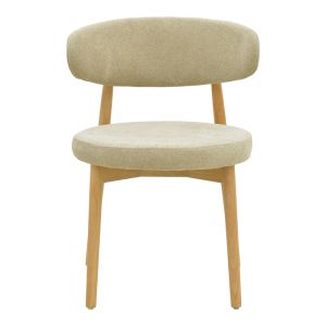 Luben chair, gray fabric - rubber wood in natural shade 53x54x79cm
