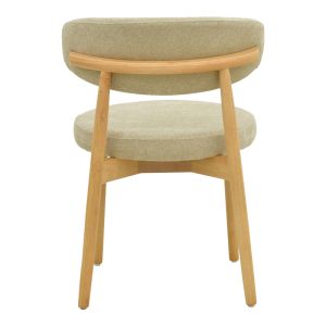 Luben chair, gray fabric - rubber wood in natural shade 53x54x79cm