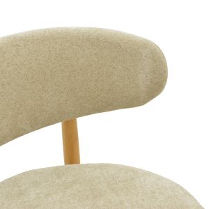 Luben chair, gray fabric - rubber wood in natural shade 53x54x79cm