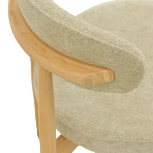 Luben chair, gray fabric - rubber wood in natural shade 53x54x79cm
