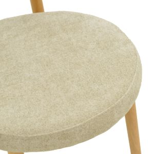 Luben chair, gray fabric - rubber wood in natural shade 53x54x79cm