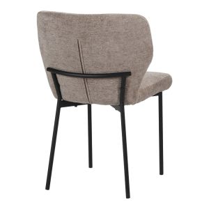 Mavier chair gray-beige fabric-black metal legs 48x61.5x82cm