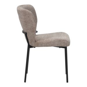 Mavier chair gray-beige fabric-black metal legs 48x61.5x82cm