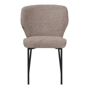 Mavier chair gray-beige fabric-black metal legs 48x61.5x82cm