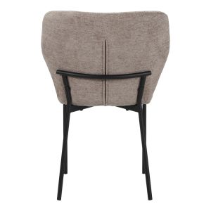 Mavier chair gray-beige fabric-black metal legs 48x61.5x82cm