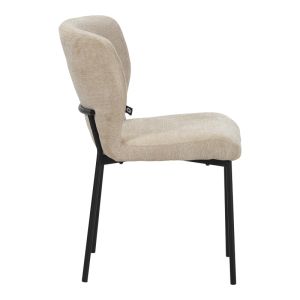 Mavier chair, beige fabric - black metal legs, 48x61.5x82cm