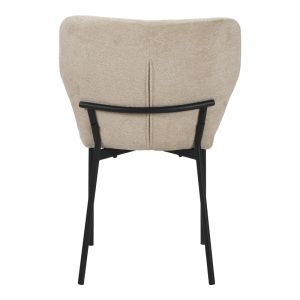Mavier chair, beige fabric - black metal legs, 48x61.5x82cm
