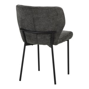 Mavier chair, gray fabric - black metal legs, 48x61.5x82cm