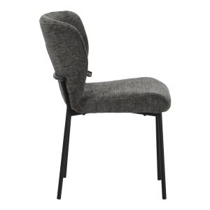 Mavier chair, gray fabric - black metal legs, 48x61.5x82cm
