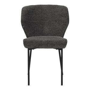 Mavier chair, gray fabric - black metal legs, 48x61.5x82cm
