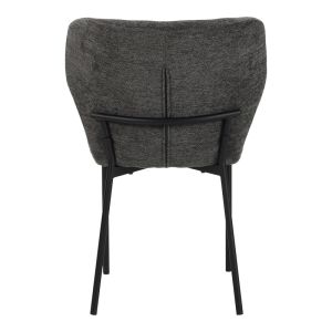 Mavier chair, gray fabric - black metal legs, 48x61.5x82cm