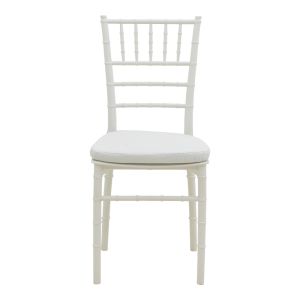 Tiffany I chair with polypropylene cushion in white color 39.5x46.5x87cm
