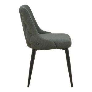 Zedna chair, anthracite fabric, with black metal legs, 51x58x84cm