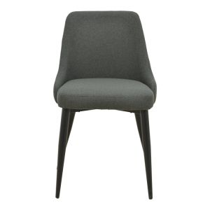 Zedna chair, anthracite fabric, with black metal legs, 51x58x84cm