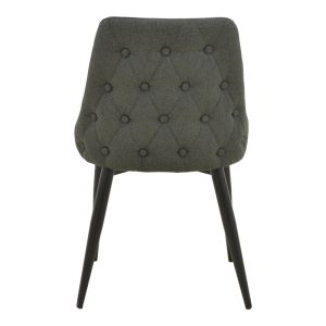 Zedna chair, anthracite fabric, with black metal legs, 51x58x84cm