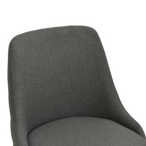 Zedna chair, anthracite fabric, with black metal legs, 51x58x84cm