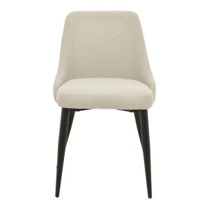 Zedna chair, beige fabric, with black metal legs, 51x58x84cm