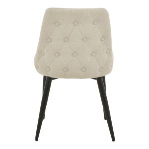 Zedna chair, beige fabric, with black metal legs, 51x58x84cm