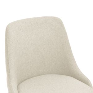 Zedna chair, beige fabric, with black metal legs, 51x58x84cm