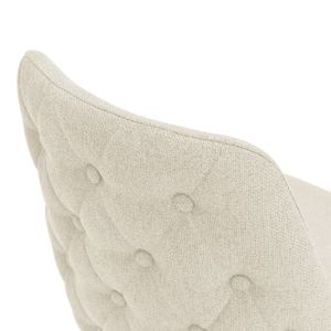 Zedna chair, beige fabric, with black metal legs, 51x58x84cm