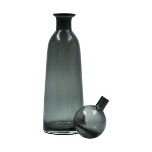 Glass decorative carafe FL1343 transparent gray color 12X42CM