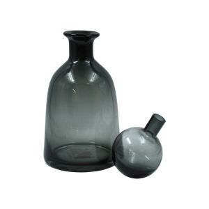 Glass decorative carafe FL1533 transparent gray color 15X30CM