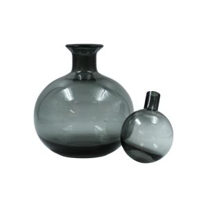 Glass decorative carafe FL1828 transparent gray color 17X27CM