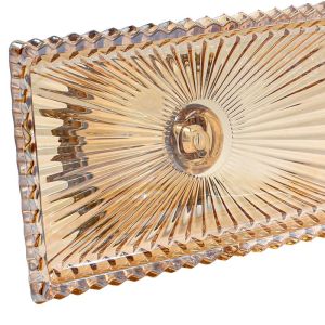 Glass decorative plate FL1213 amber color 29X16X14CM